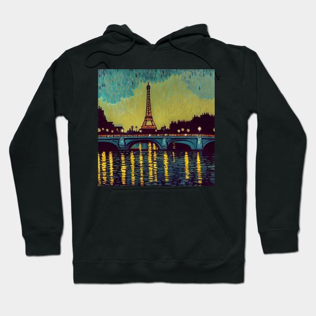 Paris painting, Vincent van Gogh style, oil on canvas Hoodie by Classical